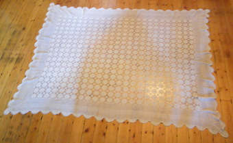 Large Crochet Cotton Table Cloth - 235x180cm - STUNNING!