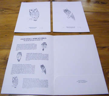 Duncan Butchart - 2 limited edition prints 8/200 of owls in folder, signed, dated and numbered