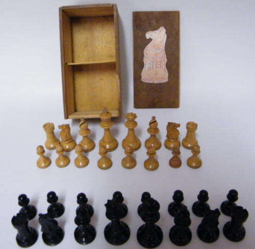 Chess Men in a Wooden Box