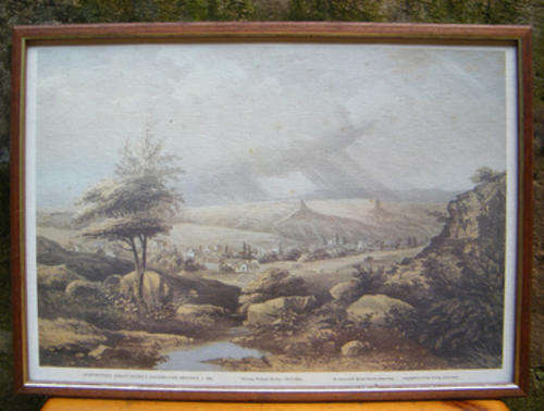 Africana Print (Thomas William Bowler 1812 - 1869), Grahamstown circa 1862 - Framed behind glass