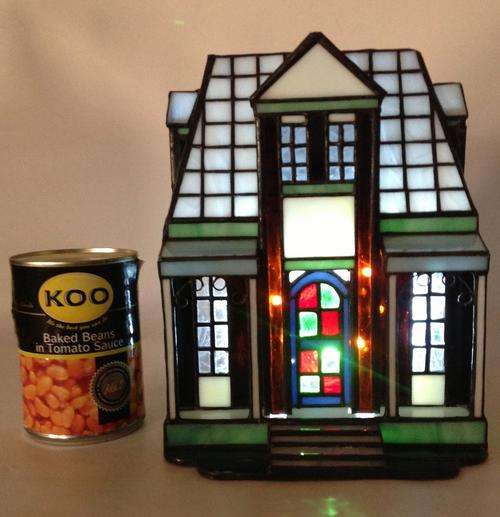 Lead Glass Victorian Cottage - Fabulous as a Lamp or Display Item - 23cm tall!