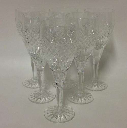 Crystal - 6  x White Wine Glasses - 17 cm tall