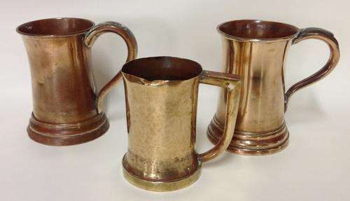 3 Characterful Tankards - 13cm tall - R1 No Reserve!