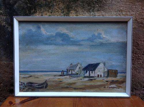 N Forsyth - Original Oil on Board of West Coast Fisherman Cottages