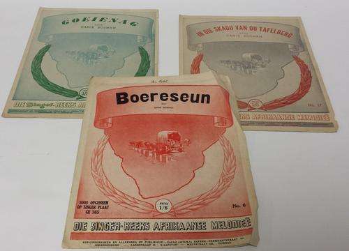 3 x Vintage Afrikaans Sheet Music