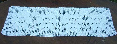 Vintage - Cotton Crochet White Cloth - 38x12cm - As New!