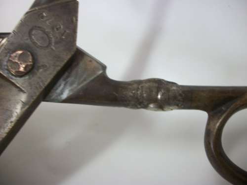 1878 - A Large pair of Brass Antique Scissors - 23cm long