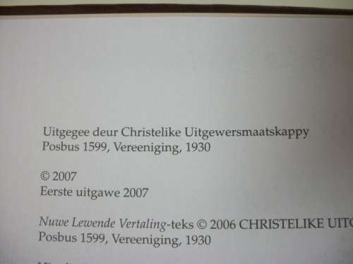 GROOT (31x25) Afr Familie Bybel (2007 Eerste UItgawe) - Soos Nuut! Leer in oorspronklike verpakking!