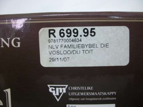 GROOT (31x25) Afr Familie Bybel (2007 Eerste UItgawe) - Soos Nuut! Leer in oorspronklike verpakking!
