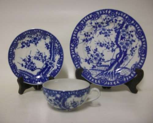Blue and White Trio - with markings. Extremely dainty!