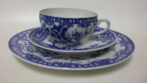 Blue and White Trio - with markings. Extremely dainty!