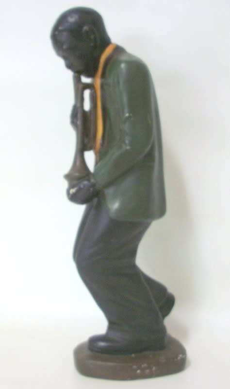 Interesting Figurine of a Jazz Musician playing a trumpet - 23cm tall