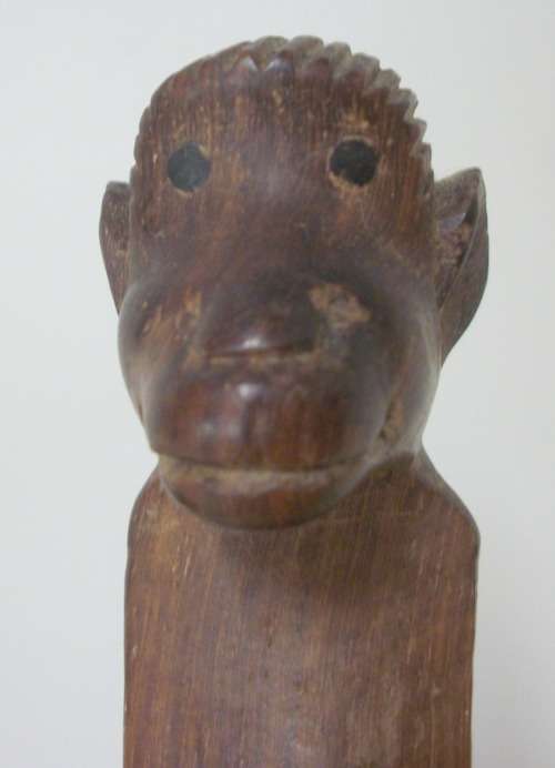 Intricately Carved Wooden Stand and Bowl - 19cm tall