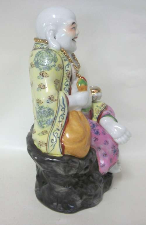 Large Ceramic Buddha with markings - Damage Free! - 29 cm tall, 23 cm wide, 2.4kg