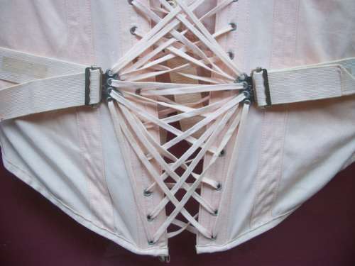 Antique CORSET, Framed behind Glass - LARGE 75cm x 68cm - 5.7kg
