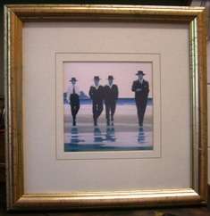 4 Men - Quality Framed behind Glass - Nice!
