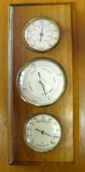Thermometer, Barometer and Hygrometer (Germany) on Wooden Base - Crazy R1 N/R!!!