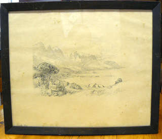 Charles E Peers (1875 - 1944) - Original Pencil Drawing, Signed, Framed- "Camps Bay" Low Start!
