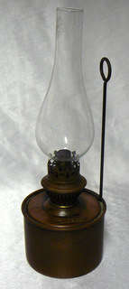 Kosmos Brenner - Vintage  Copper Oil Lamp with Glass Chimney - Superb!