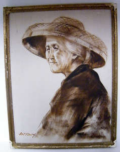 Painting of a Chinese woman on Canvas, signed Antony - Just Stunning!