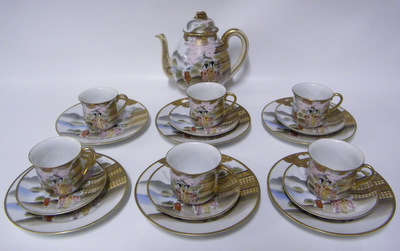 Hand Painted Oriental Tea Set - Delicate and Beautiful! Crazy R1 N/R!!!