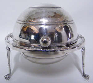 Footed Butter Dish with retractable dome lid - Lovely!