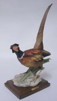 Capodimonte Bird on a wooden stand by R Pennati - 35cm tall! Just Lovely!
