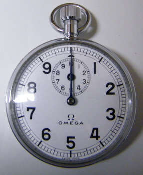Omega (Swiss Made) Stop Watch in Silvered Case