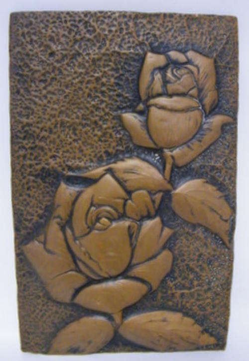 Copper Wall Hanging in Raised Design - Roses - Unusual and Stunning!