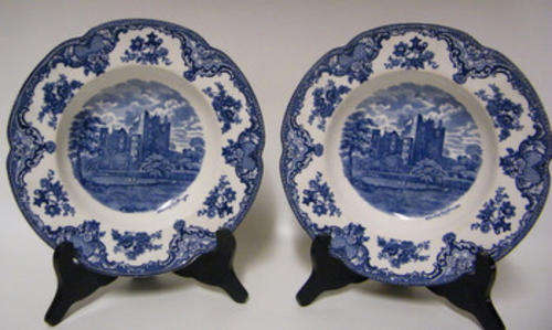 Johnson Bros. (England) "Old Britain Castles" - 2 Blue and White Bowls - Lovely!