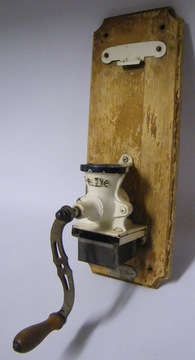 PeDe (Peter Dienes - Holland)  - Vintage Wall Mounted Cast Metal Coffee Mill with wooden handle