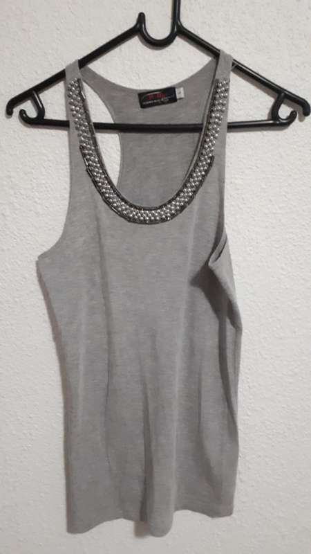 Hip Shop Grey Embellished Tank Top