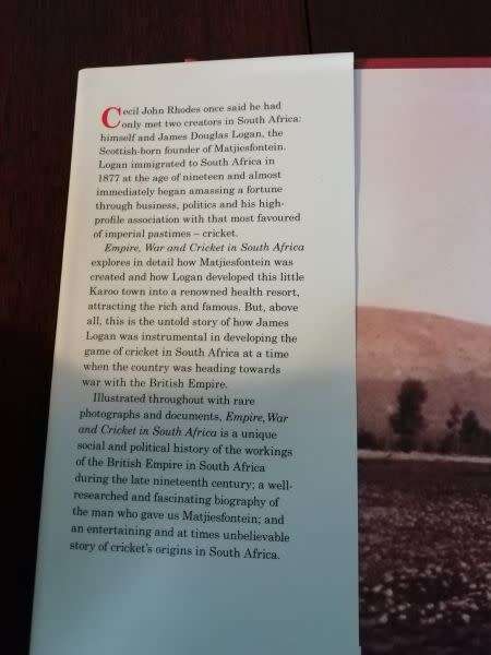 EMPIRE, WAR AND CRICKET IN SOUTH AFRICA: Logan of Matjiesfontein - Dean Allen