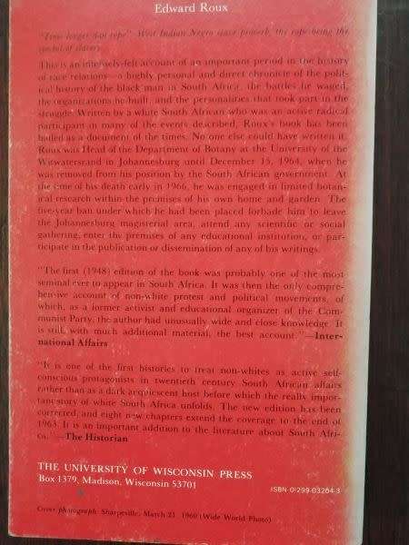 TIME LONGER THAN ROPE: The Black Man's Struggle for Freedom in South frica - Edward Roux