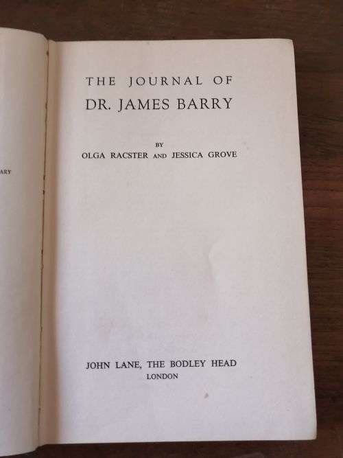 THE JOURNAL OF DR JAMES BARRY - Olga Racster and Jessica Grove