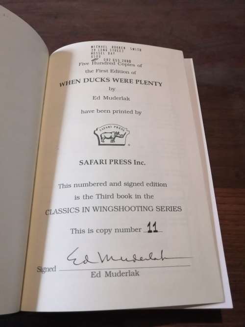 WHEN DUCKS WERE PLENTY - Ed Muderlak *signed
