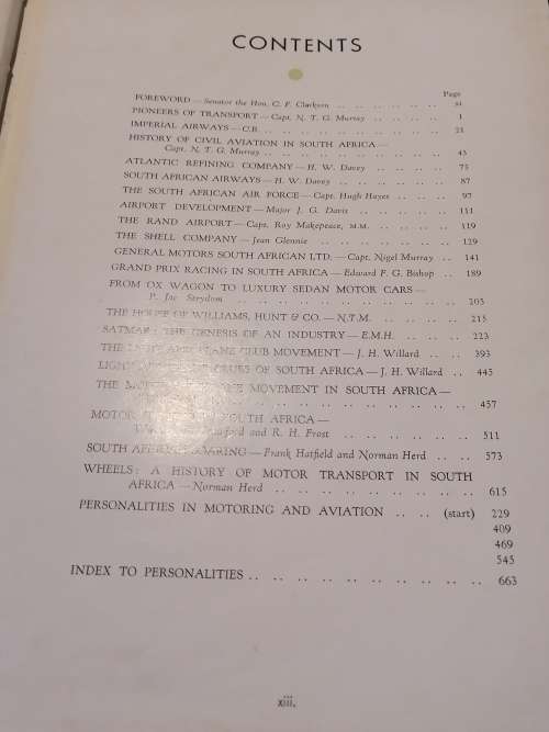 PERSONALITIES IN SOUTH AFRICAN MOTORING and AVIATION