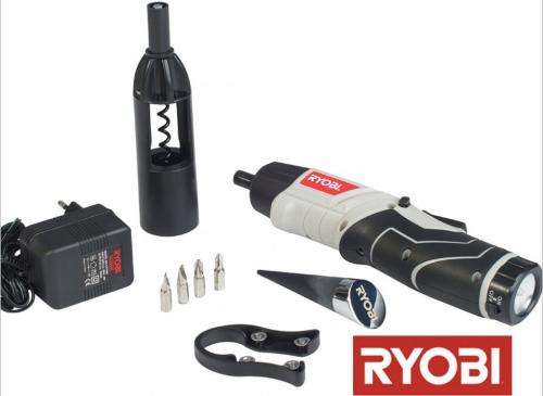 Ryobi Cordless Screwdriver With Corkscrew Wine Opener Set