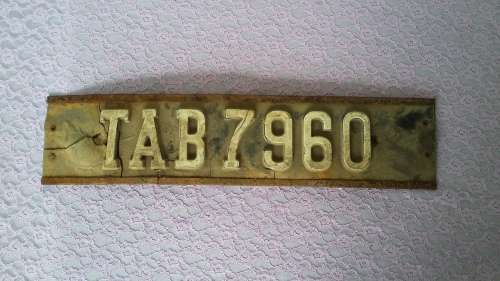 VINTAGE RAISED SURFACE NUMBER OR LICENSE PLATE FROM BETHER - TRANSVAAL