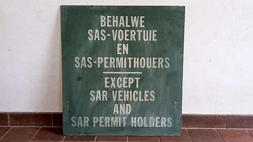 SAR/SAS RESTRICTED ACCESS SIGN - SOUTH AFRICAN RAILWAYS