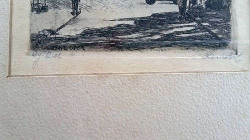 MID-YEAR SALE!!!  ORIGINAL SIGNED HANS LEISCH ETCHING OF AUSTRIAN OPERA IN WIEN