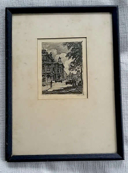 MID-YEAR SALE!!!  ORIGINAL SIGNED HANS LEISCH ETCHING OF AUSTRIAN OPERA IN WIEN