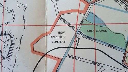 1950's APARTHEID ERA MAP OF JOHANNESBURG AND SURROUNDS DEPICTING SOPHIATOWN ETC.