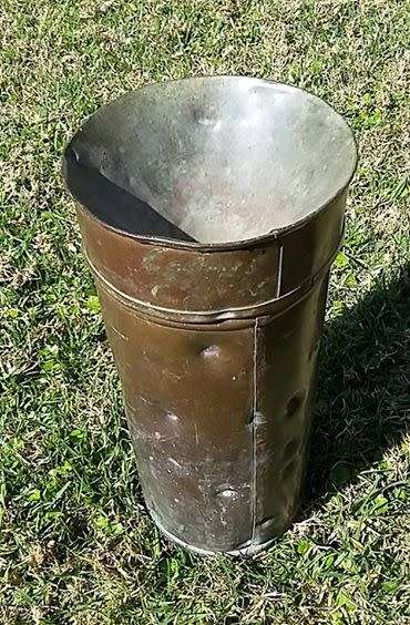 Vintage Copper Rain Gauge with Interior Glass Measure Holder - Tall, 31cm