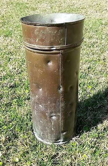 Vintage Copper Rain Gauge with Interior Glass Measure Holder - Tall, 31cm