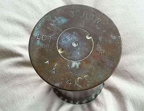 WW2 3" Howitzer Trench Art Artillery Shell - North Africa pyramids of Giza