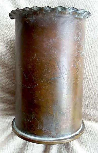 WW2 3" Howitzer Trench Art Artillery Shell - North Africa pyramids of Giza