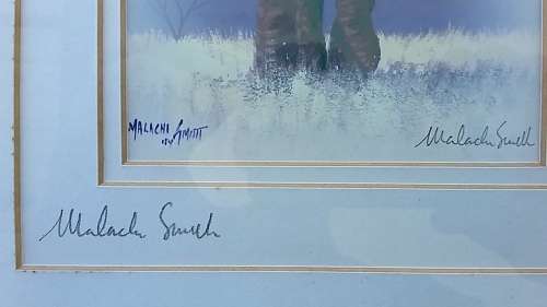 Malachi Smith (NOT LIMITED EDITION) Framed Print of Elephant with ORIGINAL Pencil Signature