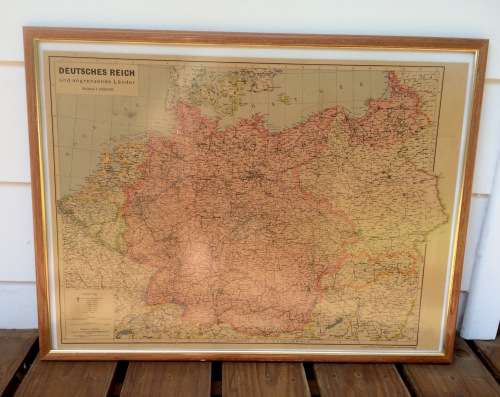 WW2 DEUTSCHES REICH UND ANGRENZENDE LANDER MAP/ KART - MAP OF GERMANY PUBLISHED 1940 (NAZI GERMANY)