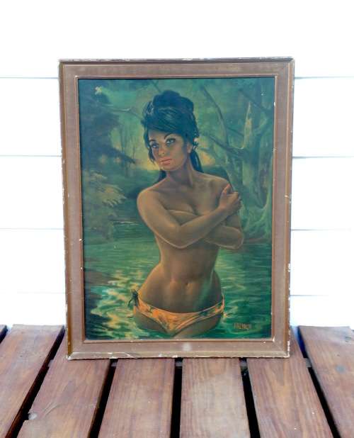 Vintage Kitsch JH Lynch 'Water Nymph' Print